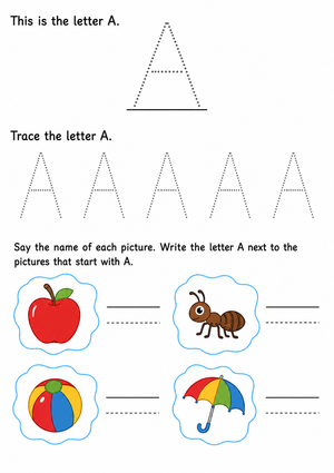 Letter A Tracing Worksheet | Essential Kindergarten ELA