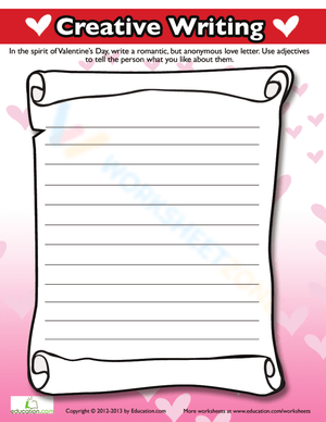 Valentine's Day Writing Worksheet
