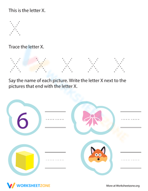 Trace and Write the Letter X