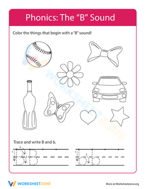 Phonics: Letter B Sound Recognition and Writing Practice