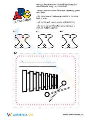 Letter X Tracing and Flash Cards