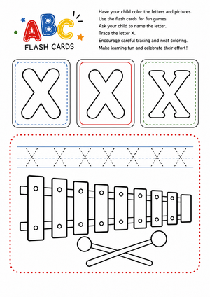 Printable Letter X Tracing & Flash Cards | Kindergarten
