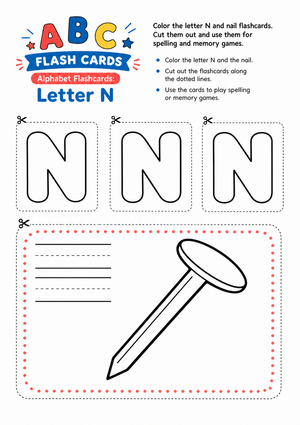 Essential Letter N Flashcards | Kindergarten Phonics
