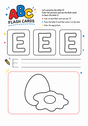Essential Letter E Handwriting & Phonics | Grade K-1