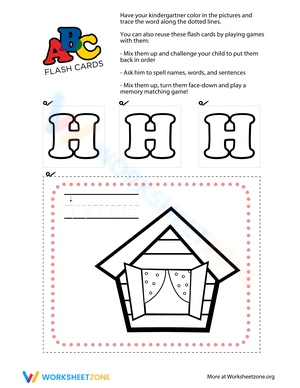 Printable Alphabet Flash Cards - Letter H 