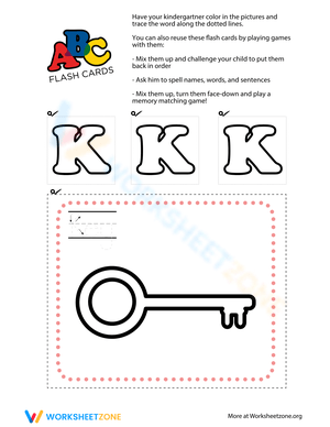 Letter K Tracing and Flash Cards 