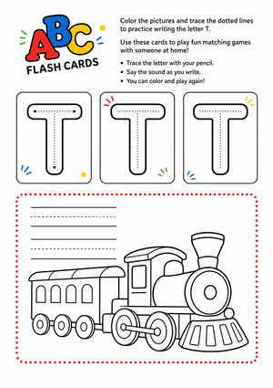 Essential Letter T Handwriting & Phonics Worksheet