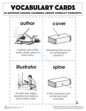 Vocabulary Cards: Learning About Literacy Concepts