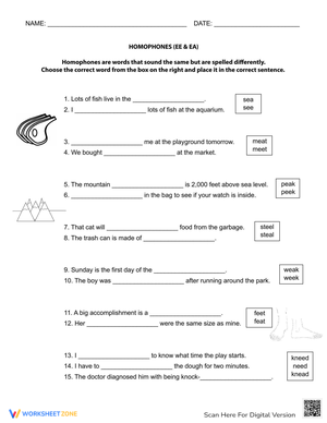 Understanding Homophones: EE and EA