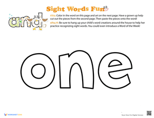 Decorate the Sight Word: 'One'