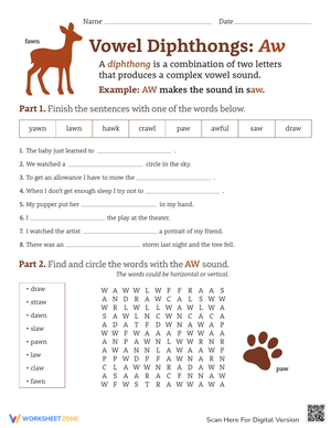 Learn Diphthongs: AW Sounds Practice