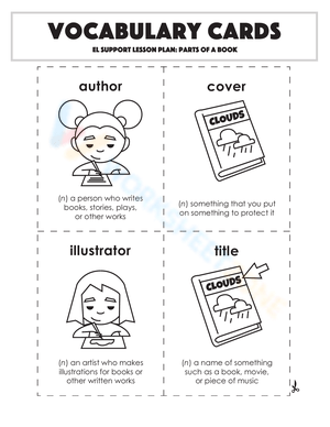 Vocabulary Cards: Parts of a Book