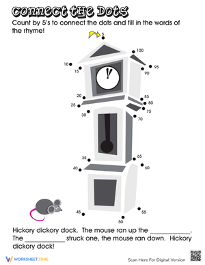 Hickory Dickory Dock Skip Counting Worksheet