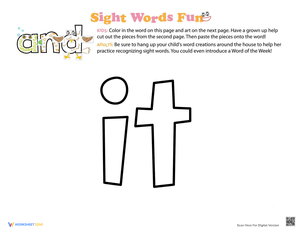 Decorate the Sight Word 'It' Worksheet