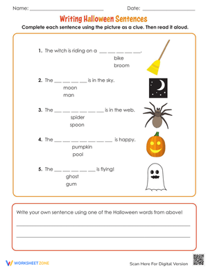 Writing Halloween Sentences