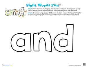 Decorate the Sight Word 'And' Worksheet