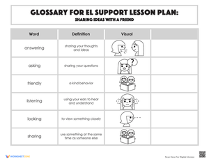 Glossary: Sharing Ideas with a Friend