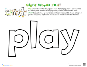 Decorate the Sight Word 'Play' Worksheet
