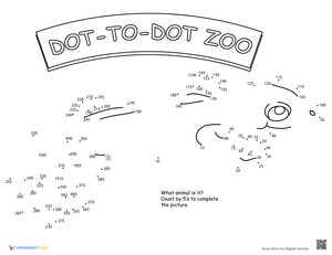 Zoo Dot-to-Dot Worksheet