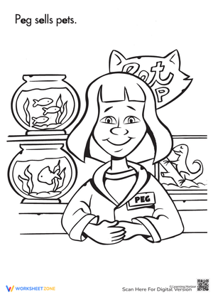 Color the Pet Store Worksheet