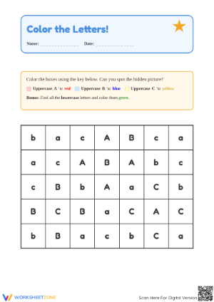Essential Kindergarten Letter Case Worksheet | RF.K.1.D