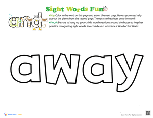Decorate the Sight Word: Away