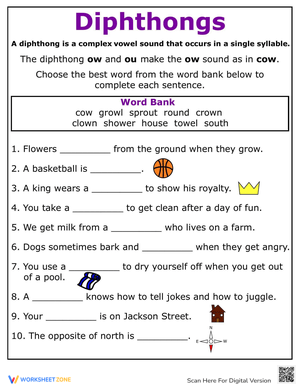 Vowel Diphthongs: OW Sounds