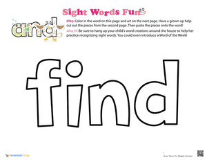 Decorate the Sight Word: Find