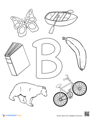 Coloring Worksheet: Learn Letter B