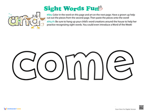 Decorate the Sight Word: Come