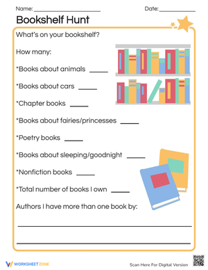 Bookshelf Hunt: Fun Reading Activity