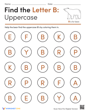 Find the Letter B: Uppercase