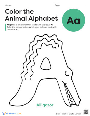 Color the Letter A Worksheet