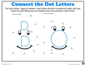 Dot-to-Dot Alphabet: B