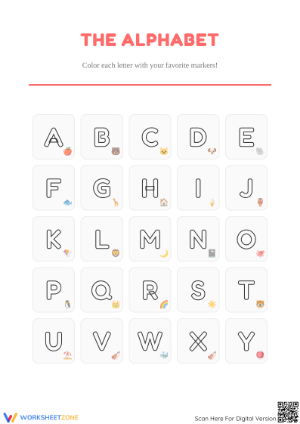 Printable Alphabet ABC Coloring Worksheet | Grade K ELA