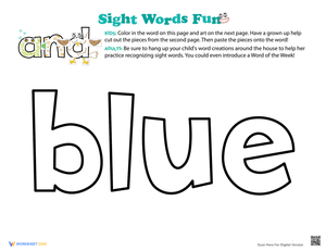 Decorate Sight Word: Blue