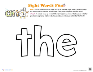 Interactive Sight Word 'The' Activity