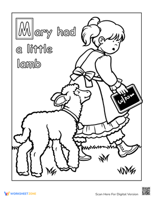 Color Mary Had a Little Lamb