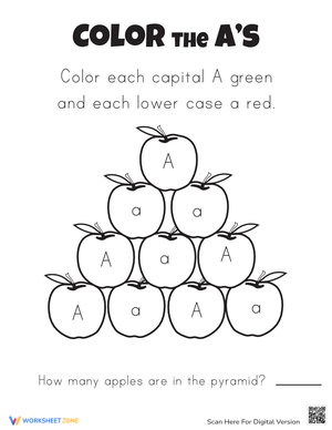 Color the A's: Alphabet Activity