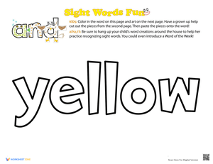 Decorate Sight Word: Yellow