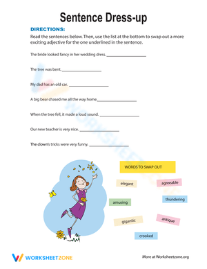 Exploring Interesting Adjectives Worksheet