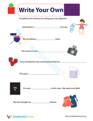 Adjectives Grammar Practice Worksheet