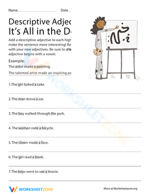 Descriptive Adjectives for Third Grade