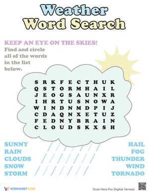 Weather Word Search Puzzle