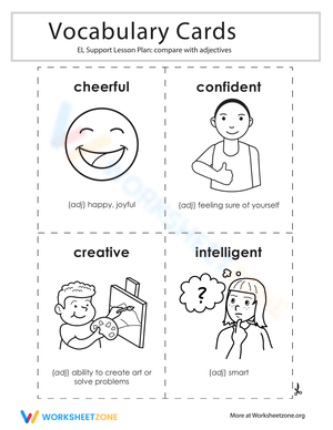 Vocabulary Cards: Compare with Adjectives
