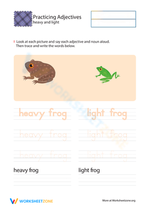 Understanding Heavy and Light Worksheet