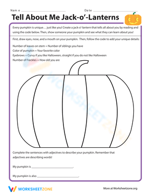 Describing Jack-o'-lanterns Worksheet