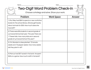 Two-Digit Math Word Problems