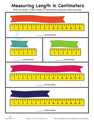 Measuring Length in Centimeters Worksheet