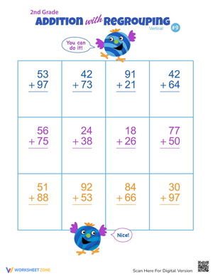 Vertical Double-Digit Addition Worksheet